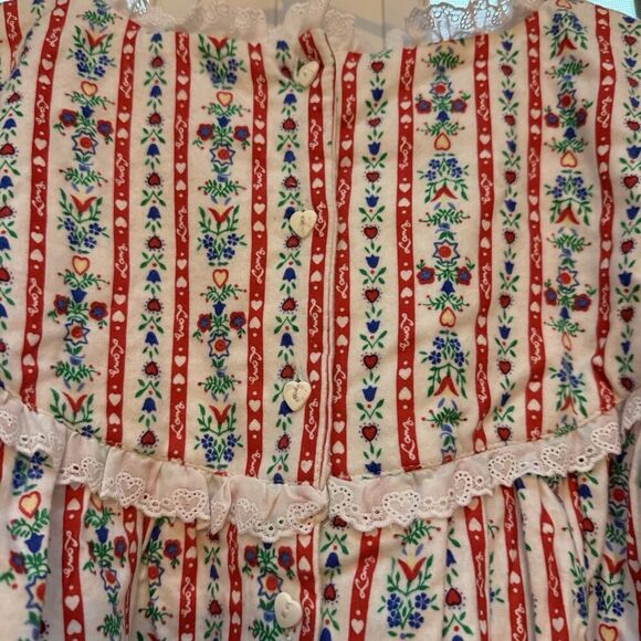 Lanz of Salzburg Vintage Cotton Flannel Nightgown NWT size XL NOS Button Back - Picture 5 of 9